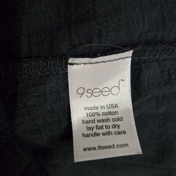 9Seed Bali Draped Jumpsuit Black Crinkle Gauze Harem Romper Drop Crotch One Size - Picture 12 of 14